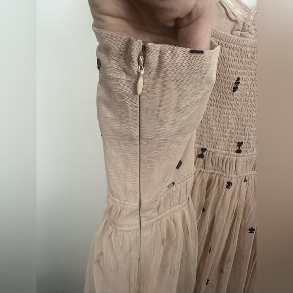 NWT Maeve Tiered Tulle Removable Straps Midi Dress Velvet Details Size 2X - Picture 10 of 13